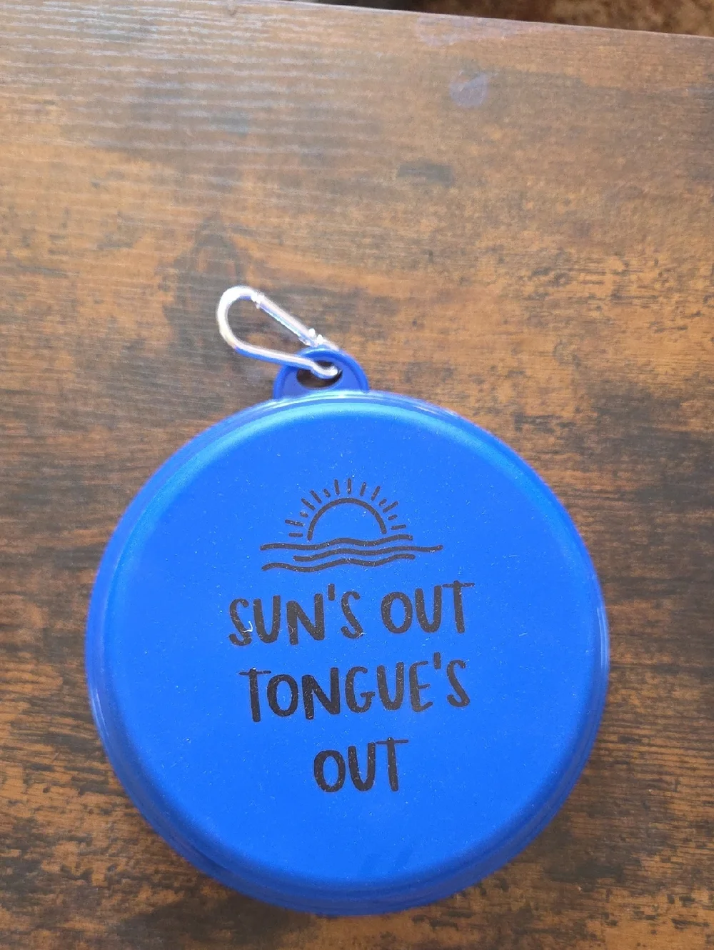 Blue 'Sun's Out Tongue's Out' Clip-On Bowl